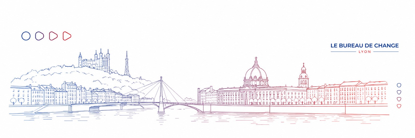 Lyon illustré aux couleurs du Bureau de Change